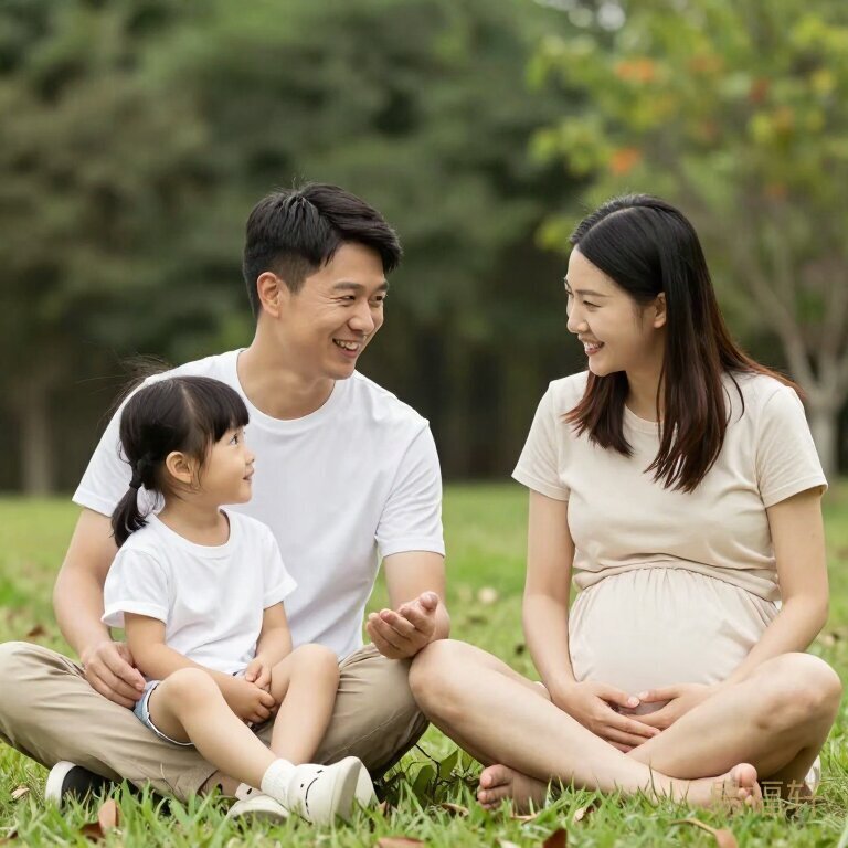 一家人围坐在一起商量