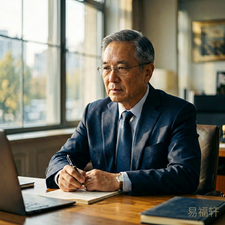 一个中年男人坐在办公桌前,窗外阳光正好,他手里拿着一支笔却久久没有落下